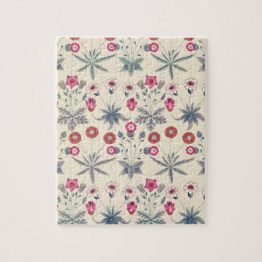 William Morris Daisy Floral Pattern Red Orange Puzzle (Vertikal)
