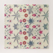 William Morris Daisy Floral Pattern Red Orange Puzzle (Horizontal)