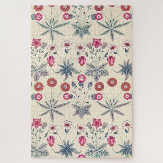 William Morris Daisy Floral Pattern Red Orange Puzzle (Vertikal)