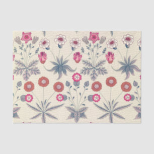 William Morris Daisy Floral Pattern Red Orange Seidenpapier