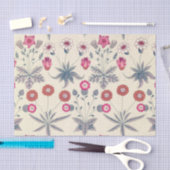 William Morris Daisy Floral Pattern Red Orange Seidenpapier (Handwerk)