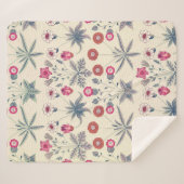 William Morris Daisy Floral Pattern Red Orange Sherpadecke (Vorderseite (Horizontal))