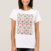 William Morris Daisy Floral Pattern Red Orange T-Shirt (Vorderseite)