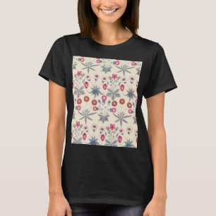 William Morris Daisy Floral Pattern Red Orange T-Shirt