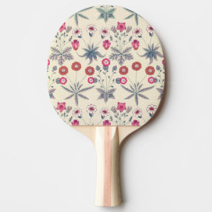 William Morris Daisy Floral Pattern Red Orange Tischtennis Schläger
