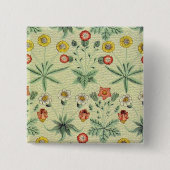 William Morris Daisy Floral Wallpaper Pattern Button (Vorderseite)