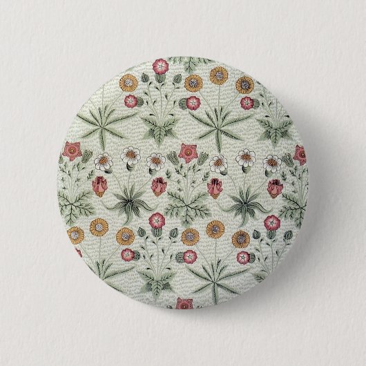 William Morris Daisy Floral Wallpaper Pattern Button (Vorderseite)