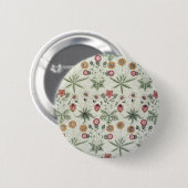 William Morris Daisy Floral Wallpaper Pattern Button (Vorne & Hinten)