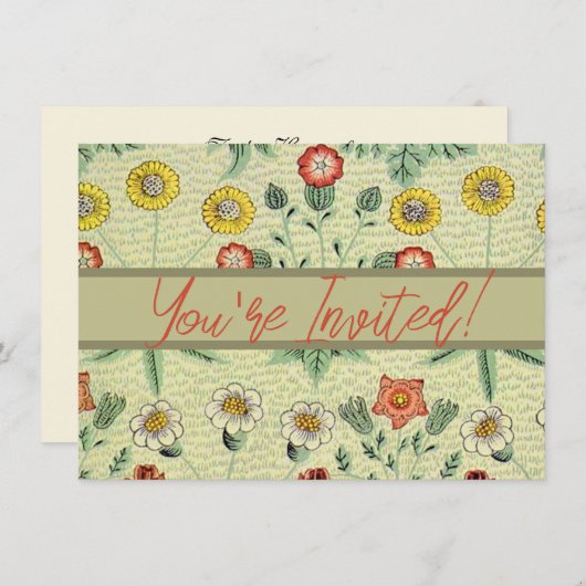 William Morris Daisy Floral Wallpaper Pattern Einladung (Vorne/Hinten)