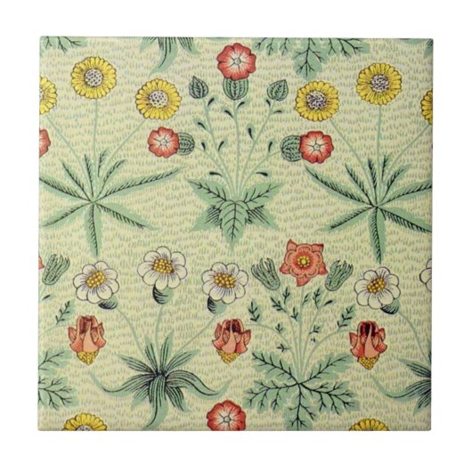William Morris Daisy Floral Wallpaper Pattern Fliese (Vorderseite)