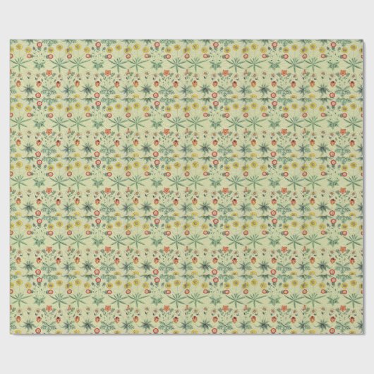 William Morris Daisy Floral Wallpaper Pattern Geschenkpapier (Flach)