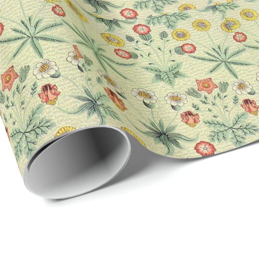 William Morris Daisy Floral Wallpaper Pattern Geschenkpapier (Rolleneckpunkt)