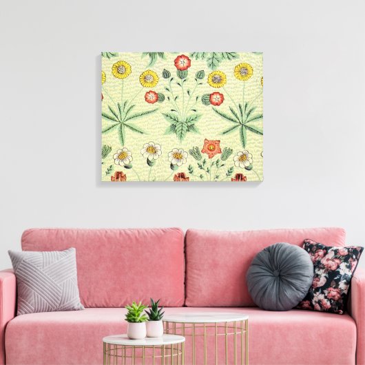 William Morris Daisy Floral Wallpaper Pattern Leinwanddruck (Insitu (Wohnzimmer))