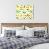 William Morris Daisy Floral Wallpaper Pattern Leinwanddruck (Insitu (Schlafzimmer))