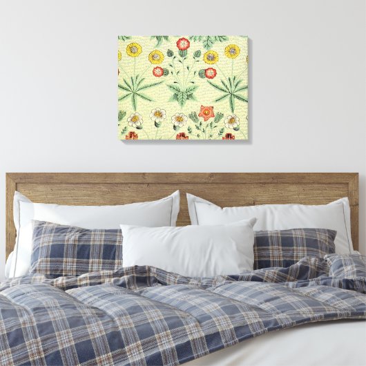 William Morris Daisy Floral Wallpaper Pattern Leinwanddruck (Insitu (Schlafzimmer))