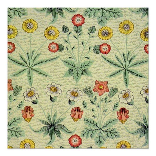 William Morris Daisy Floral Wallpaper Pattern Poster (Vorderseite)
