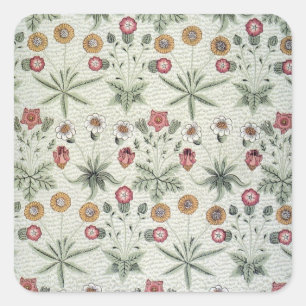 William Morris Daisy Floral Wallpaper Pattern Quadratischer Aufkleber