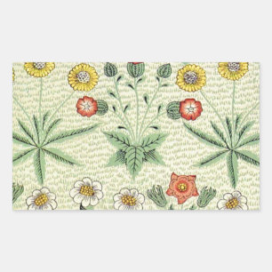 William Morris Daisy Floral Wallpaper Pattern Rechteckiger Aufkleber