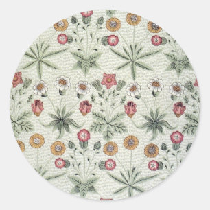 William Morris Daisy Floral Wallpaper Pattern Runder Aufkleber