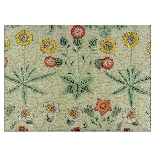 William Morris Daisy Floral Wallpaper Pattern Schneidebrett (Vorderseite)
