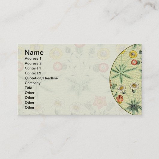 William Morris Daisy Floral Wallpaper Pattern Visitenkarte (Vorderseite)