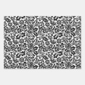 William Morris Damask Black & White, Red, Blue Geschenkpapier Set (Vorderseite)