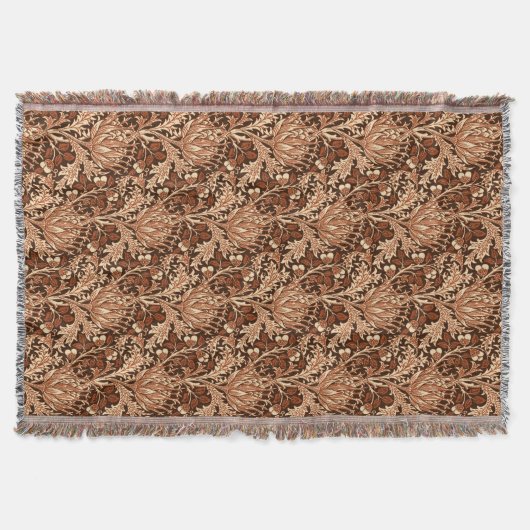 William Morris Damask, Brown & Beige Decke (Vorderseite)