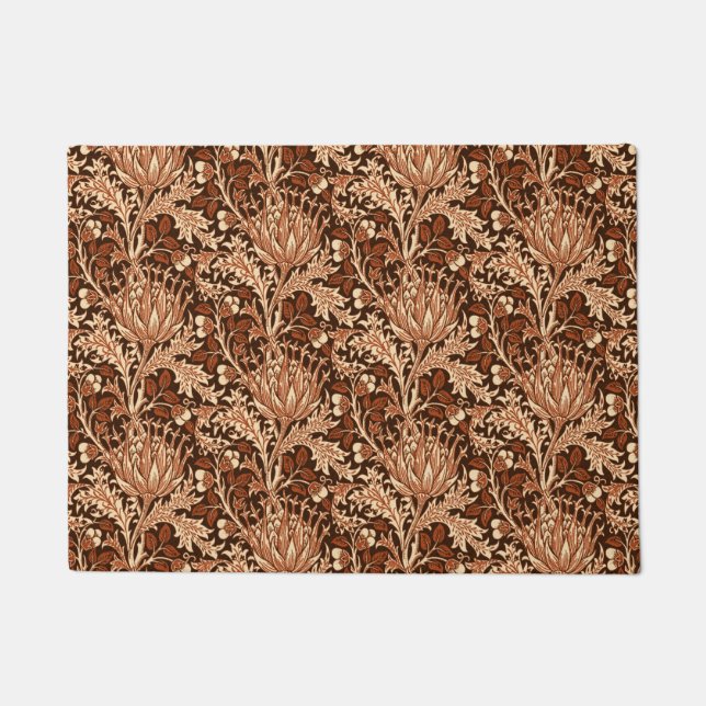 William Morris Damask, Brown und Beige Fußmatte (Vorderseite)