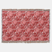 William Morris Damask, Dark Red & White Decke (Vorderseite)