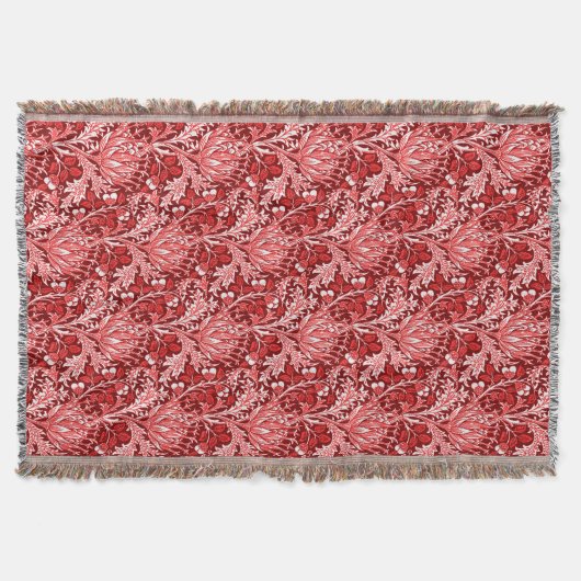 William Morris Damask, Dark Red & White Decke (Vorderseite)
