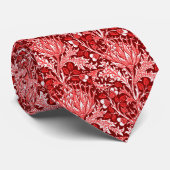 William Morris Damask, Dark Red & White Krawatte (Gerollt)