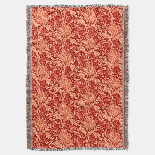 William Morris Damask, Deep Orange Decke (Vorderseite Vertikal)