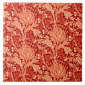 William Morris Damask, Deep Orange Fliese (Vorderseite)