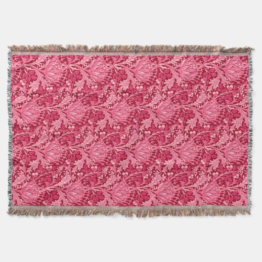 William Morris Damask, Fuchsia Pink Decke (Vorderseite)