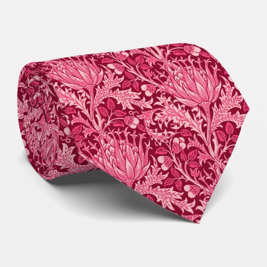 William Morris Damask, Fuchsia Pink Krawatte (Gerollt)
