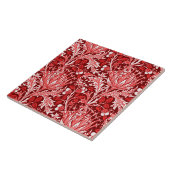 William Morris-Damast, dunkelrot u. weiß Fliese (Seite)