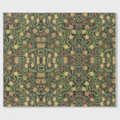 William Morris Dark Granatapfel Fruchtmuster Geschenkpapier (Flach)