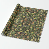 William Morris Dark Granatapfel Fruchtmuster Geschenkpapier (Ungerollt)
