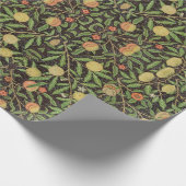 William Morris Dark Granatapfel Fruchtmuster Geschenkpapier (Ecke)