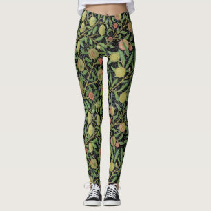 William Morris Dark Granatapfel Fruchtmuster Leggings
