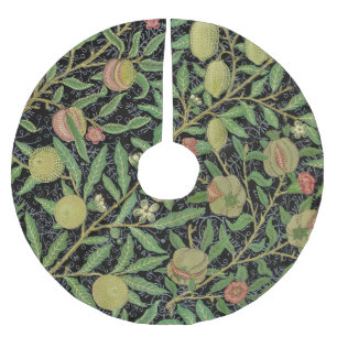 William Morris Dark Granatapfel Fruchtmuster Polyester Weihnachtsbaumdecke