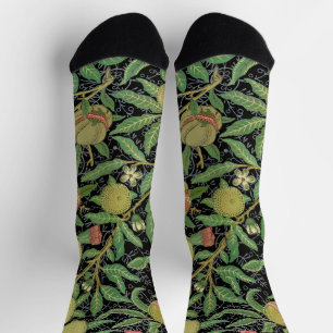 William Morris Dark Granatapfel Fruchtmuster Socken