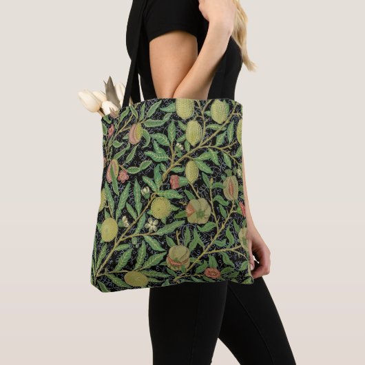 William Morris Dark Granatapfel Fruchtmuster Tasche (Von Nahem)