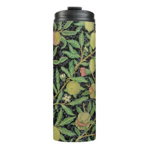William Morris Dark Granatapfel Fruchtmuster Thermosbecher
