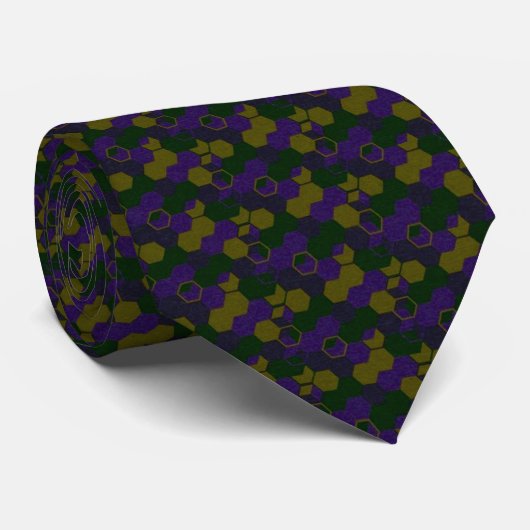 William Morris Dark Hex Mesh Satin Necktie Krawatte (Gerollt)