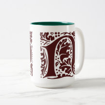 William Morris Dark Red Art Crafts Monogram