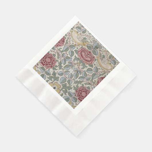 William Morris - Das Muster der Rose Serviette (Ecke)