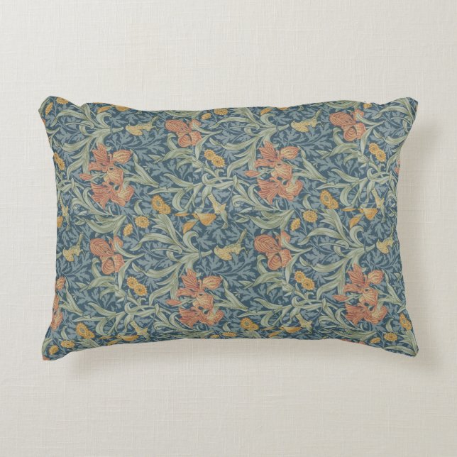 William Morris Decorative Art Iris Pattern Dekokissen (Vorderseite)
