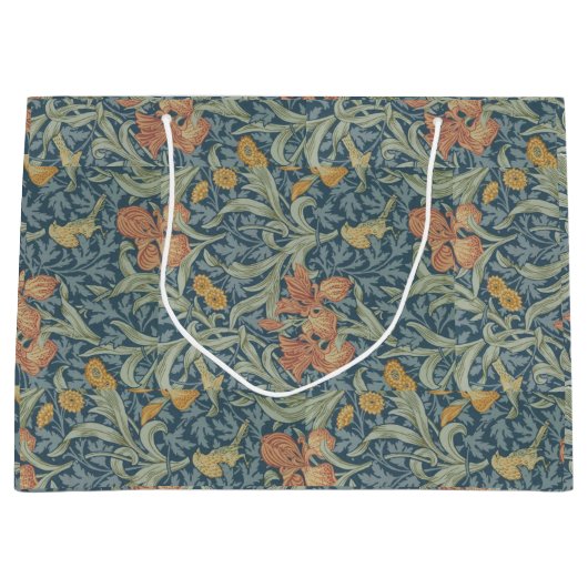 William Morris Decorative Art Iris Pattern Große Geschenktüte (Vorderseite)