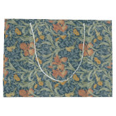 William Morris Decorative Art Iris Pattern Große Geschenktüte (Rückseite)